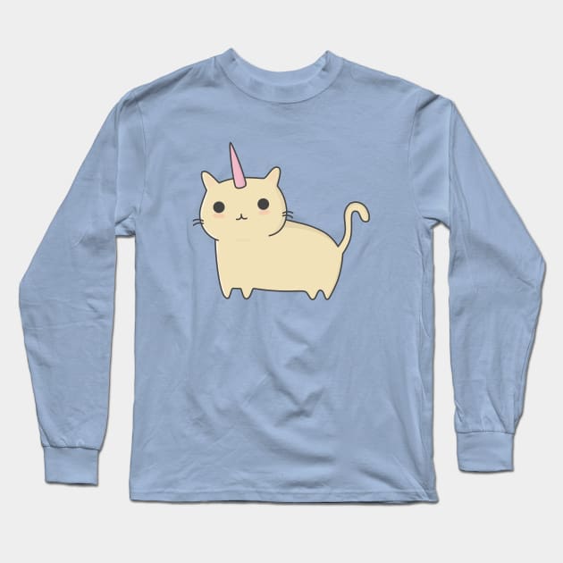 Kawaii Unicorn Cat Long Sleeve T-Shirt by happinessinatee